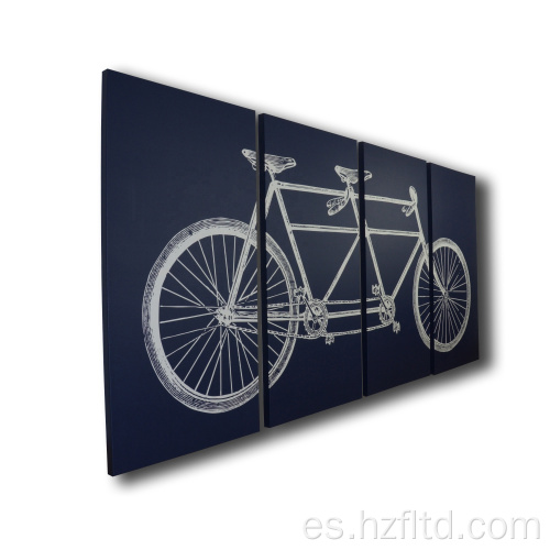 Decoración del arte de la pared de la lona de la bicicleta de 3 paneles